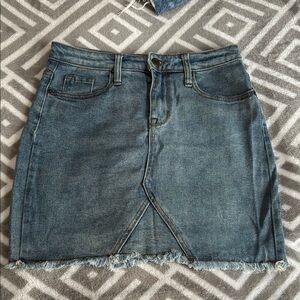 Mossimo Denim Mini Skirt with Frayed Hem